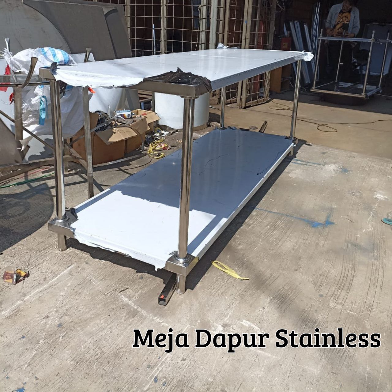 Meja dapur stainless custom berkualitas tinggi untuk dapur modern